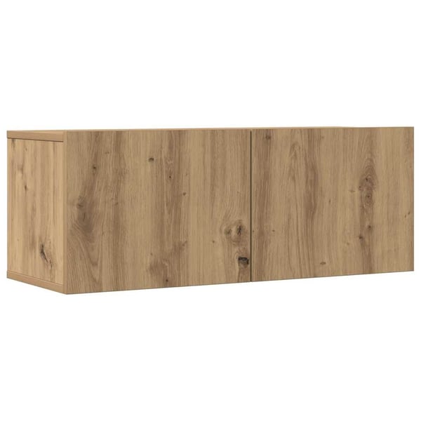 vidaXL væghængte tv-borde 2 stk. 80x30x30 cm egetræsfarve