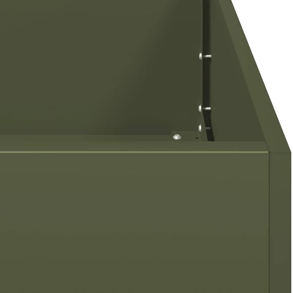 vidaXL Kukkalaatikko oliivinvihreä 120x40x40 cm kylmävalssattu teräs