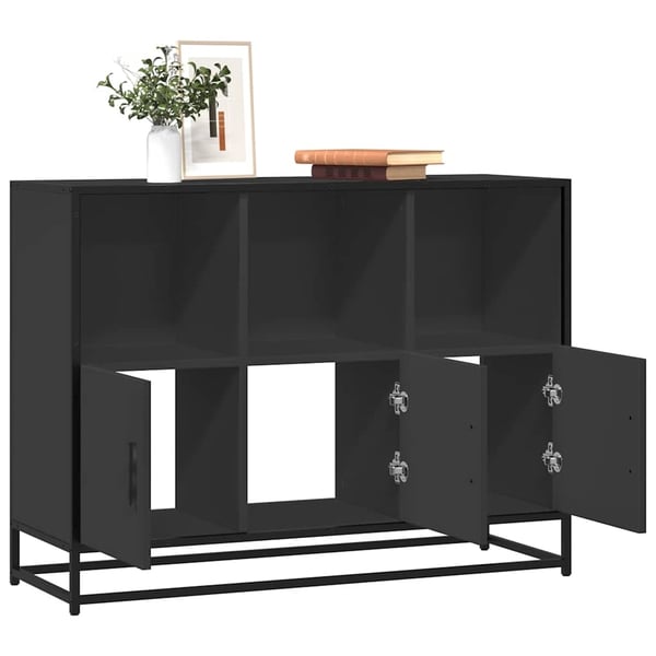 vidaXL Skjenk svart 100x35x76 cm konstruert tre