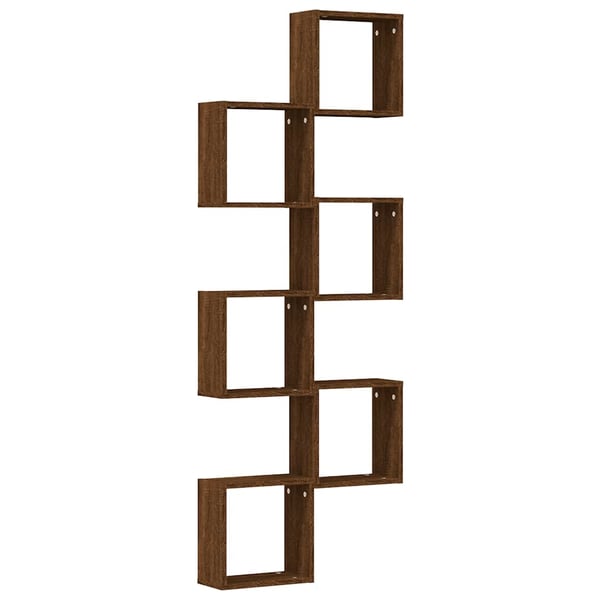 vidaXL Vegghyller kubeformet 6 stk brun eik 30x15x30 cm
