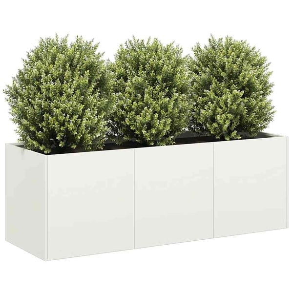 vidaXL Plantekasse hvit 120x40x40 cm kaldvalset stål