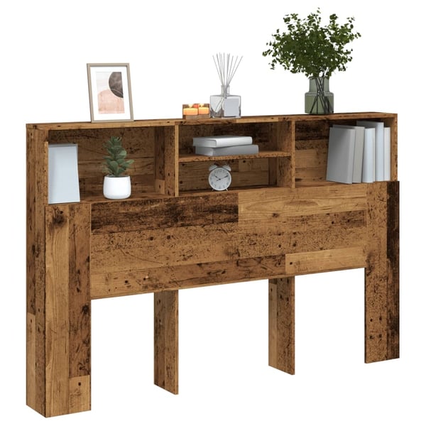 vidaXL Hodegavl med hylle gammelt tre 160x19x103,5 cm konstruert tre