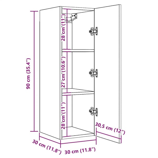vidaXL TV-benk 2 stk gammelt tre 30,5x30x90 cm konstruert tre