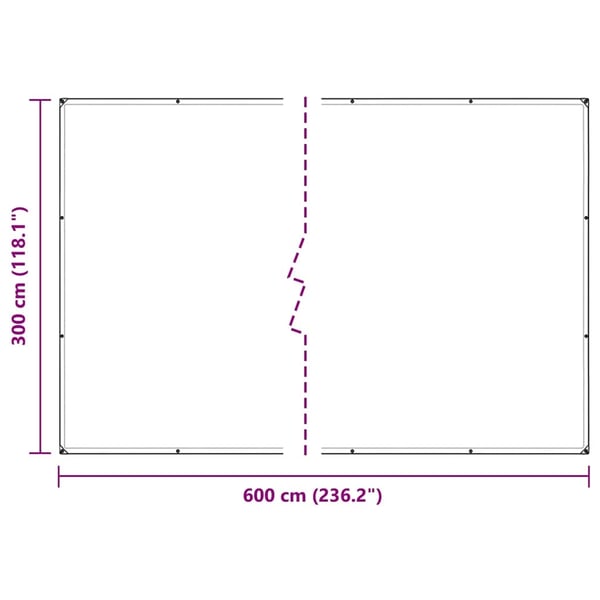 vidaXL Plantedeksel med maljer 3x6 m PVC