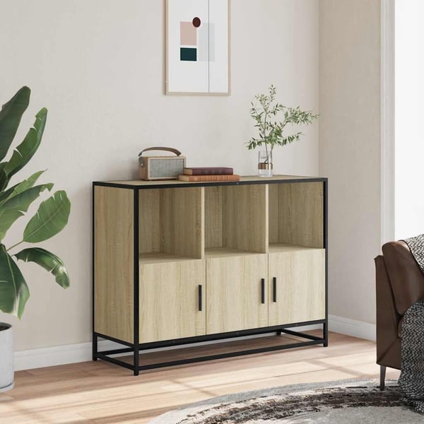 vidaXL Skjenk sonoma eik 100x35x76 cm konstruert tre