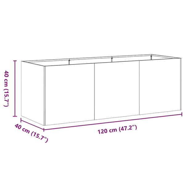 vidaXL plantekasse antracit 120x40x40 cm koldvalset stål