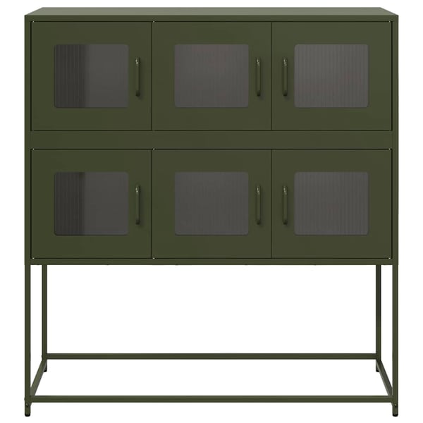 vidaXL skab 100,5x39x107 cm koldvalset stål olivengrøn