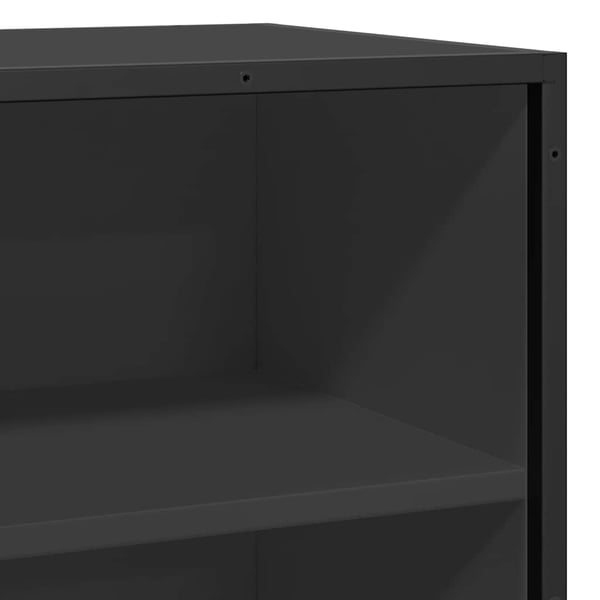 vidaXL skuffeskab 68x35x76 cm konstrueret træ og metal sort