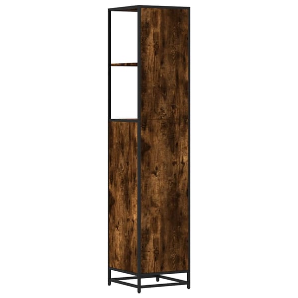 vidaXL Baderomsskap røkt eik 35x37,5x166 cm konstruert tre