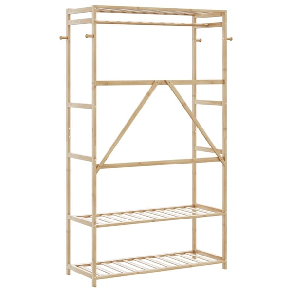 vidaXL Klesstativ med hyller 110x40x175 cm bambus