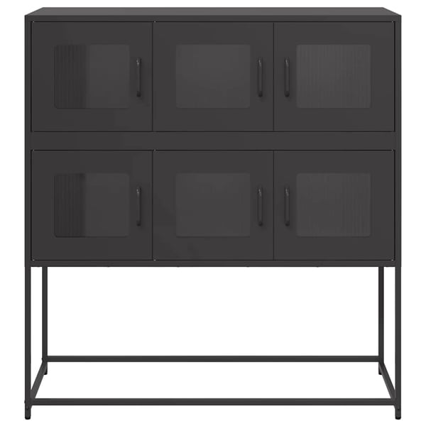 vidaXL Skjenk svart 100,5x39x107 cm kaldvalset stål