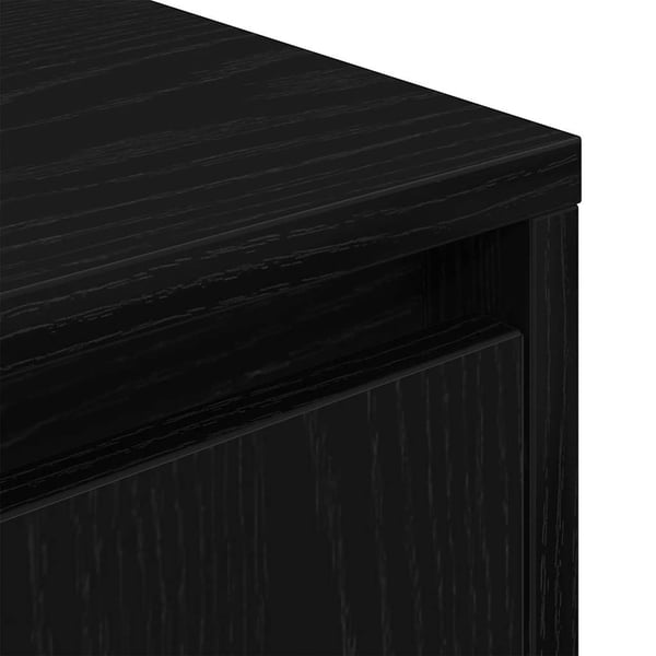 vidaXL Sengeskab med LED-lys Sort 38x34x50 cm