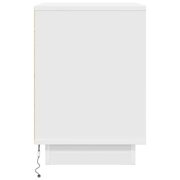 vidaXL Nattskap med LED-lys Hvit 38x34x50 cm