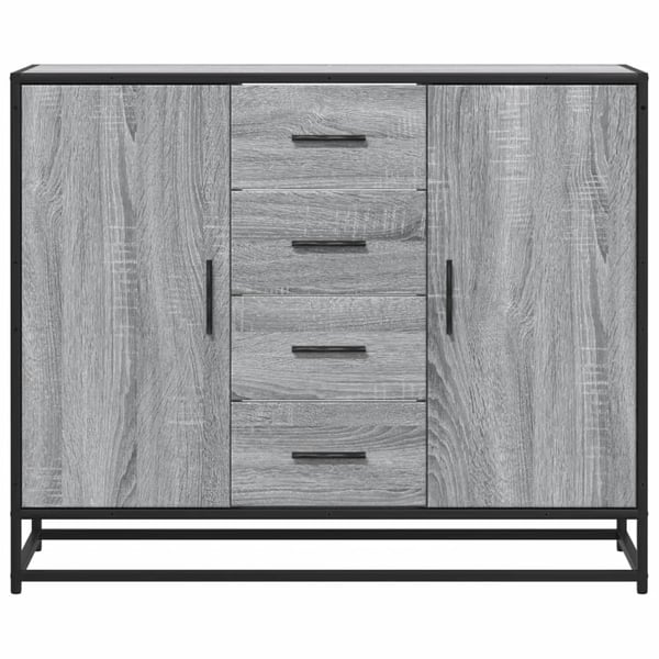 vidaXL Skjenk grå sonoma eik 92x35x76 cm konstruert tre