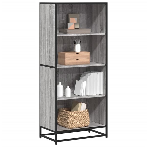 vidaXL Bokhylle grå sonoma 60x35x139 cm konstruert tre