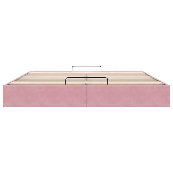 vidaXL osmannisk sengeramme uden madras 200x200 cm fløjl lyserød
