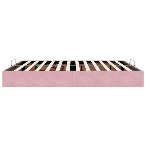 vidaXL osmannisk sengeramme uden madras 200x200 cm fløjl lyserød