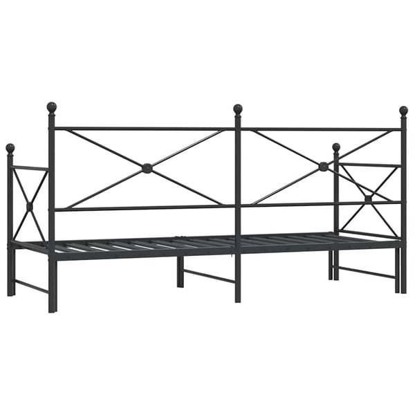 vidaXL Dagseng med trille uten madrass svart 90x200 cm stål