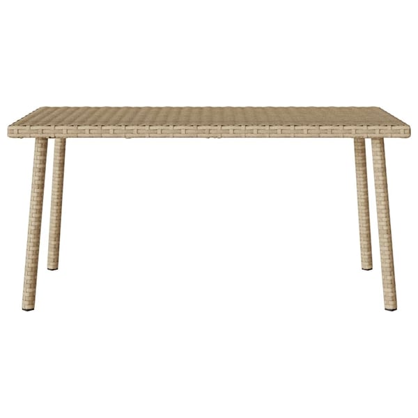 vidaXL Hage salongbord rektangulær beige 80x40x37 cm polyrotting
