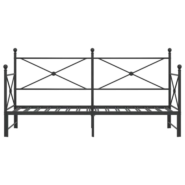vidaXL Dagseng med trille uten madrass svart 90x190 cm stål