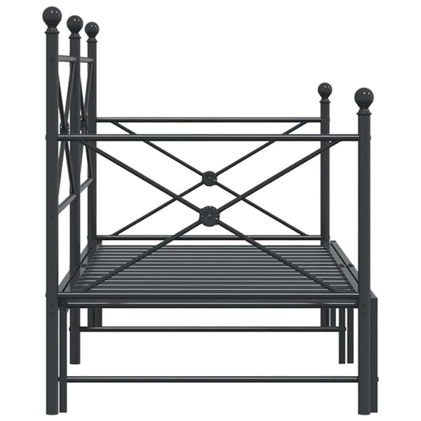 vidaXL Dagseng med trille uten madrass svart 75x190 cm stål