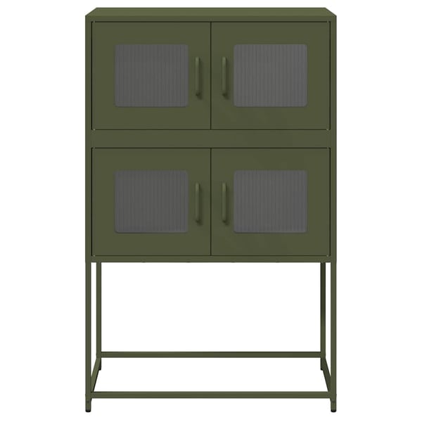 vidaXL Highboard Olivengrønn 68x39x107 cm Stål