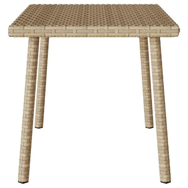 vidaXL Hage salongbord rektangulær beige 60x40x37 cm polyrotting