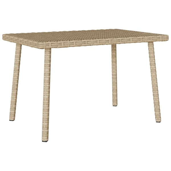 vidaXL Hage salongbord rektangulær beige 60x40x37 cm polyrotting