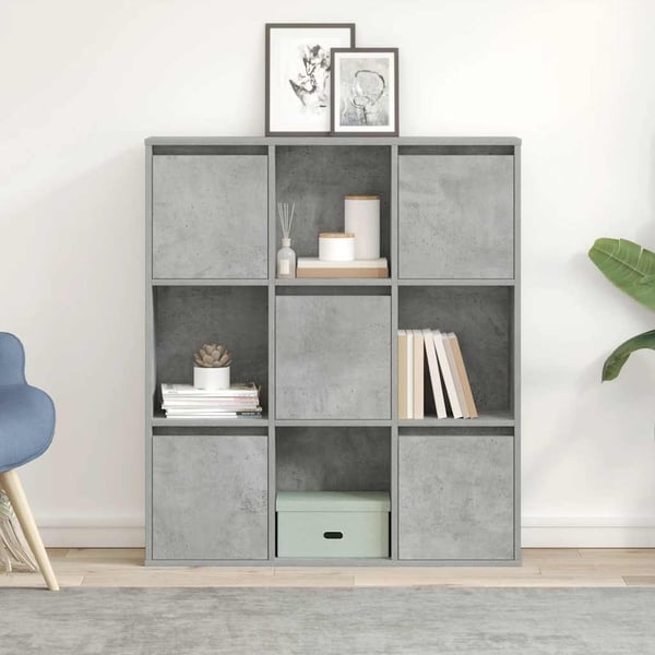vidaXL Bokhylle betonggrå 89x24x101,5 cm konstruert tre