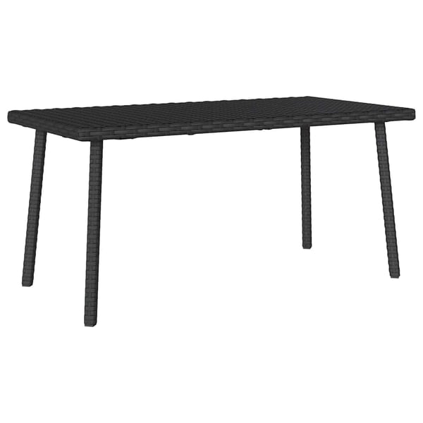 vidaXL Hage salongbord rektangulær svart 80x40x37 cm polyrotting
