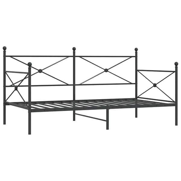 vidaXL Päiväsänky ilman patjaa Musta 100x200 cm Teräs