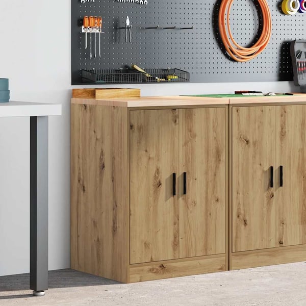 vidaXL Garageopbevaringsskab Håndværks eg 60x51x85 cm