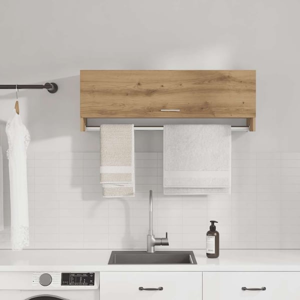 vidaXL Garderobe artisan eik 100x32,5x35 cm konstruert tre