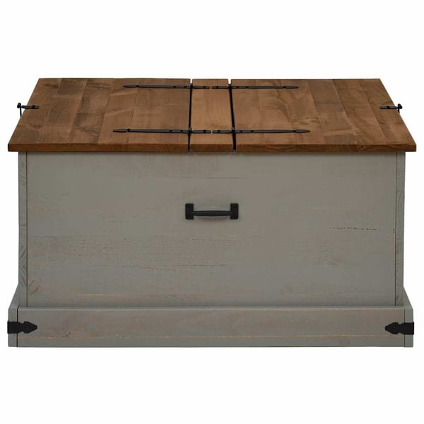 vidaXL säilytysarkku HALDEN harmaa 91x91x47 cm massiivipuu mänty