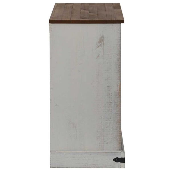 vidaXL Skjenk HALDEN med skyvedør hvit 80x40x80 cm heltre