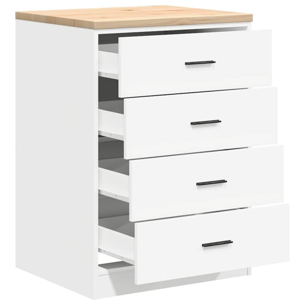 vidaXL Garasje Oppbevaringsskap Hvit 60x51x85 cm Heltre Furu