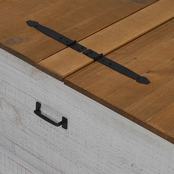 vidaXL Oppbevaringskiste HALDEN hvit 91x91x47 cm heltre furu