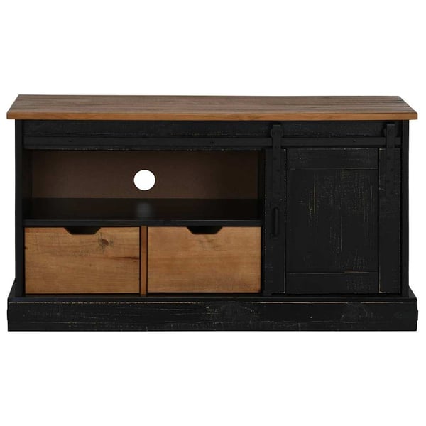 vidaXL TV-skap HALDEN med skyvedør svart 110x40x60 cm heltre