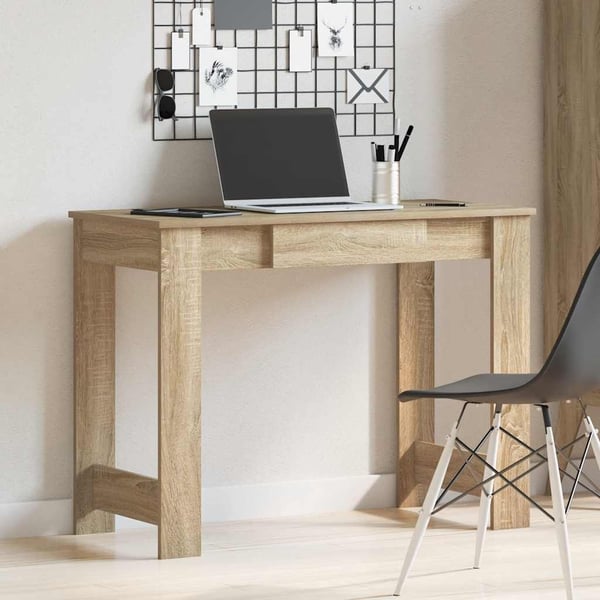 vidaXL Skrivebord sonoma eik 100x45x75 cm konstruert tre