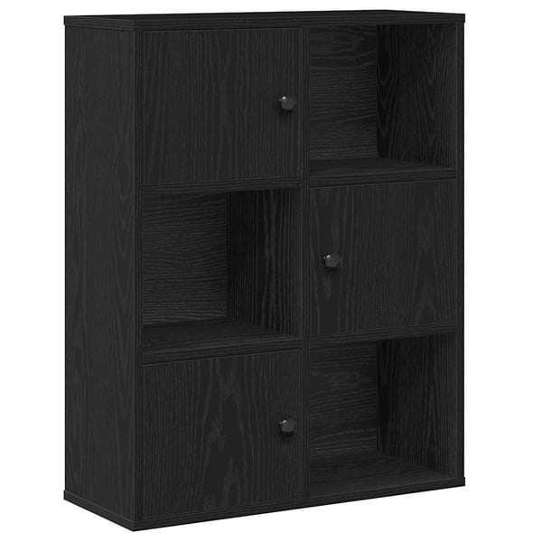 vidaXL Bokhylle svart eik 60x24x76,5 cm konstruert tre
