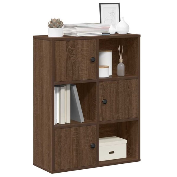 vidaXL bogreol 60x24x76,5 cm konstrueret træ brun egetræsfarve