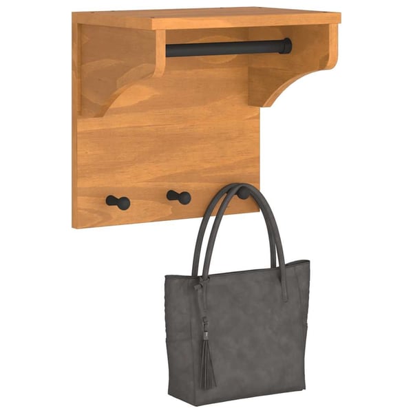 vidaXL Veggmontert knaggrekke SANDNES 43x30x42 cm heltre furu
