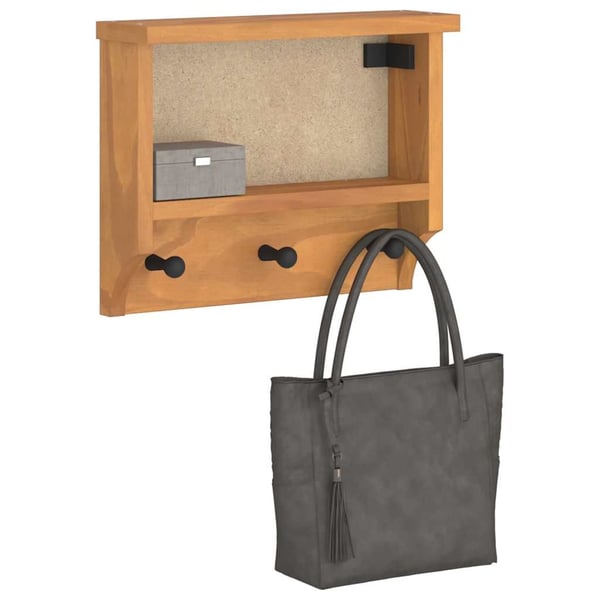 vidaXL Veggmontert knaggrekke SANDNES 45x12x35 cm heltre furu