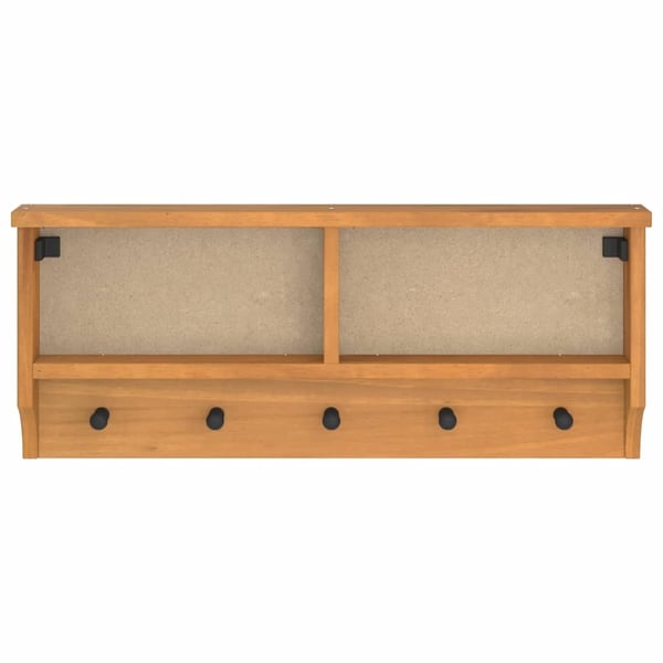 vidaXL Veggmontert knaggrekke SANDNES 87x12x35 cm heltre furu