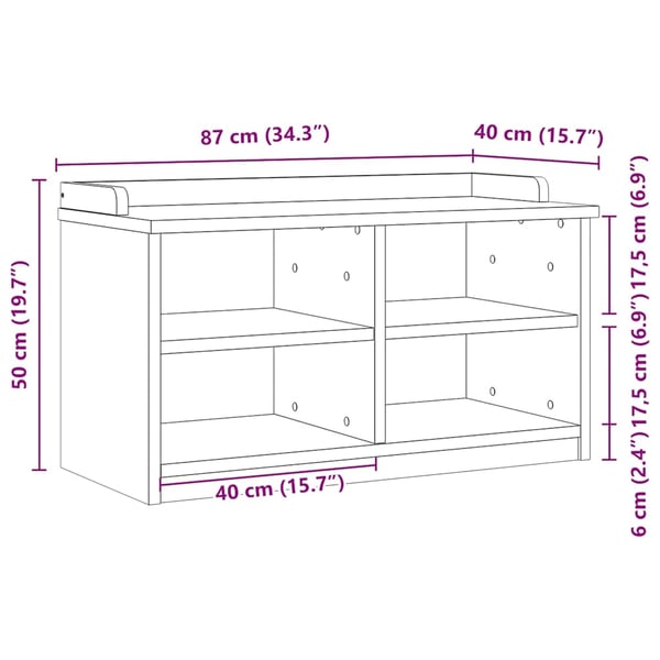 vidaXL Gangbenk SANDNES 87x40x50 cm heltre furu