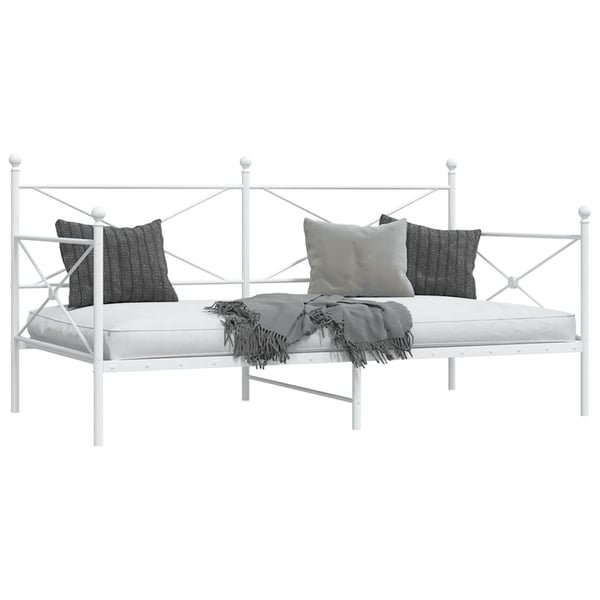 vidaXL Dagseng uten madrass hvit 107x203 cm stål