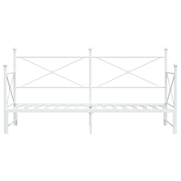vidaXL Dagseng med trille uten madrass hvit 80x200 cm stål