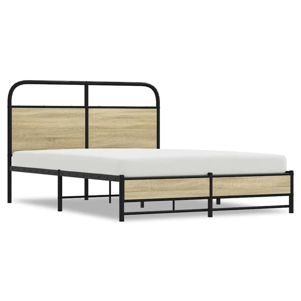 vidaXL sengeramme 140x200 cm uden madras konstrueret træ sonoma-eg