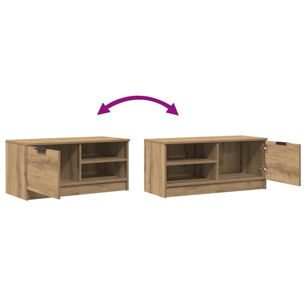 vidaXL TV-benker 2 stk artisan eik 80x35x36,5 cm konstruert tre