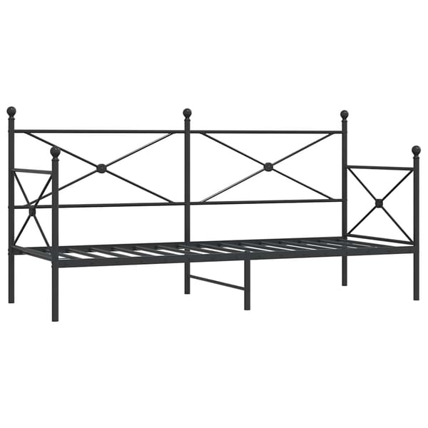 vidaXL Dagseng uten madrass svart 75x190 cm stål